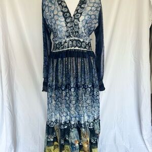 Ethiopian Eritrean Blue Chiffon Dress